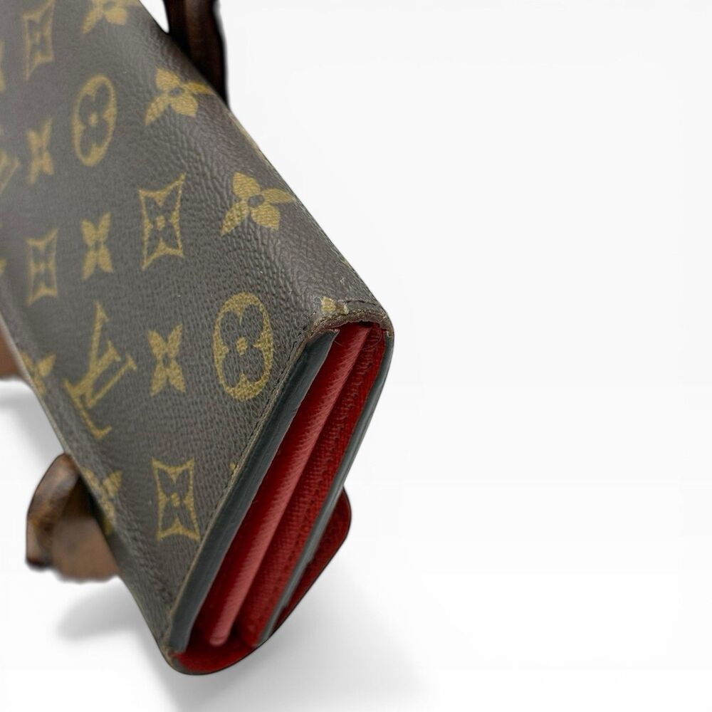 Louis Vuitton Monogram NM Portefeuille Sarah Wallet Red Interior W Certificate - Picture 10 of 12
